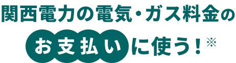 関西電力の電気・ガス料金のお支払いに使う!