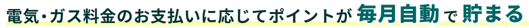電気・ガス料金のお支払いに応じてポイントが毎月自動で貯まる